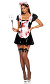 Sexy Forplay Maid To Kill 5pc Black Vinyl Costume 555276