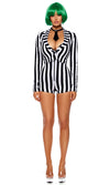 Sexy Forplay Juice Is Loose Beetlejuice Black & White Romper Costume 555345