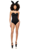 Sexy Forplay Razzle Dazzle Bunny Black Rhinestone Bodysuit 3pc Costume 555326