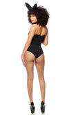 Sexy Forplay Razzle Dazzle Bunny Black Rhinestone Bodysuit 3pc Costume 555326