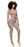 Sexy Forplay Pounce & Purr Leopard Jumpsuit 4pc Costume 555314