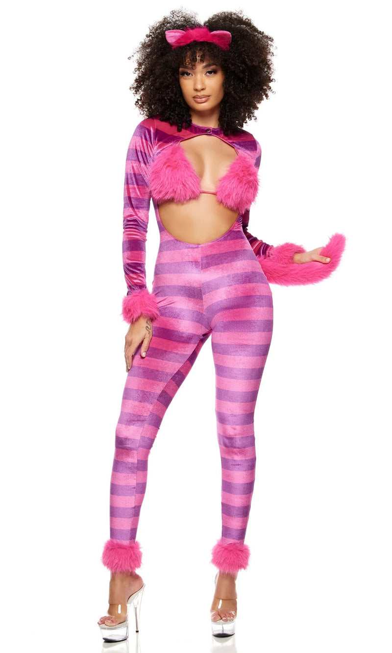 Forplay Whisker Wonderland Storybook Pink Velvet Cheshire Cat Costume 555306