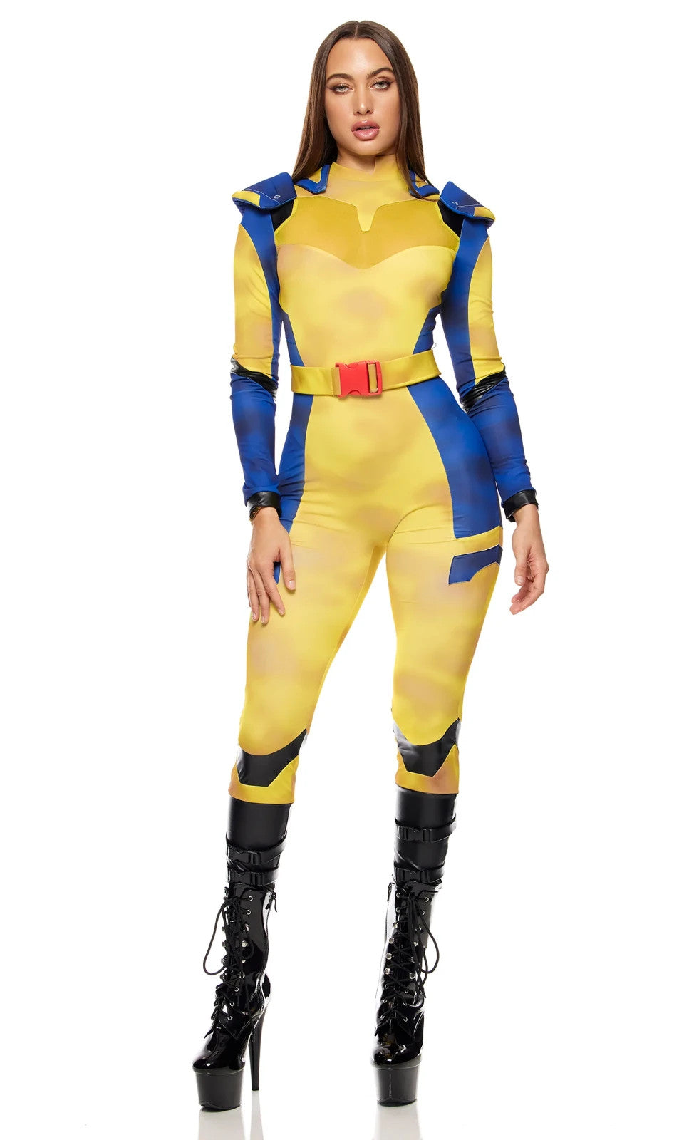 Sexy Forplay Claws Out Comic Hero Wolverine Yellow Jumpsuit Costume 555296