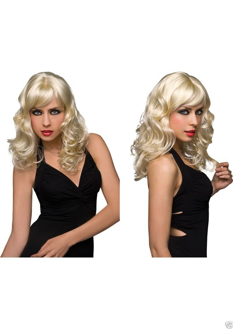 Sexy Aubrey Wig Platinum Blonde w/ Bangs - Human Like Hair - Pleasure Wigs