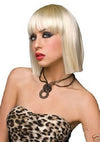 Sexy Katie Wig Platinum Blonde Short w/ Bangs - Human Like Hair ~ Pleasure Wigs