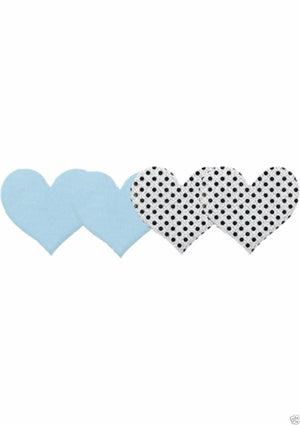 Eye Candy Peekaboo Pasties TRUE BLUE HEARTS Blue & Polka Dots 2 Pair PK015H