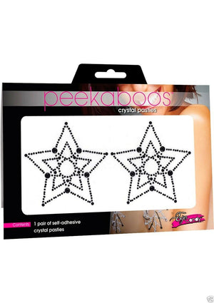 Peekaboo Pasties Crystal Star Black 1 pair PK209