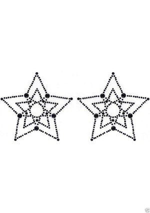 Peekaboo Pasties Crystal Star Black 1 pair PK209