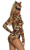 Sexy Forplay Cat's Meow Tiger Print Bodysuit Costume 3pc 553718