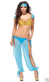 Sexy Forplay Jazzy Jezebel Arabian Princess Jasmine Aqua & Gold Sequin Costume