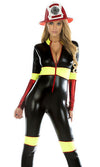 Forplay Sexy Too Hot To Handle Firefighter Metallic Catsuit Jumpsuit Costume