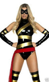 Sexy Forplay Haute Comic SuperHero Vinyl Bodysuit Ms. Marvel Costume 4pc