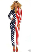 Sexy Forplay American Patriotic Flag Zipfront Jumpsuit Catsuit Costume 113202