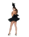 Sexy Starline Black Swan Feather Sequin Corset Dress 5pc Costume T1018