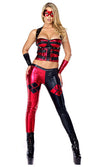 Sexy Forplay Dreamy Jester Metallic Red & Black Costume 4pc 555253