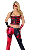 Sexy Forplay Dreamy Jester Metallic Red & Black Costume 4pc 555253
