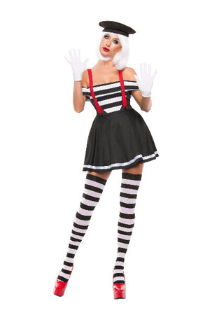Sexy Starline Will You Be Mime White & Black Dress 4pc Costume S5417