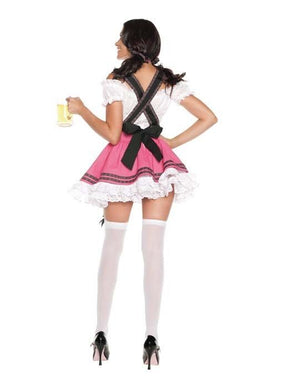 Sexy Starline Fancy Beer Girl Pink, Black & White Dress Costume S-2X #T2611