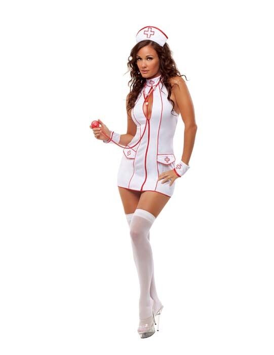Sexy Starline Frisky Nurse White Mini Dress 3pc Costume S2016