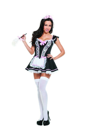 Sexy Starline Maid In Heaven Black, White & Pink Dress 3pc Costume S4006