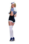 Sexy Starline Harbor Hottie Sailor Crop Top & Shorts 5pc Costume S2030