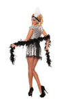 Sexy Starline Jazzy Flapper Silver Sequin Mini Dress 3pc Costume S5030