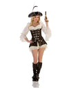 Sexy Starline Rogue Pirate Ruffle Dress w/ Faux Leather Vest Costume T1071