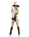 Sexy Starline Rogue Pirate Ruffle Dress w/ Faux Leather Vest Costume T1071