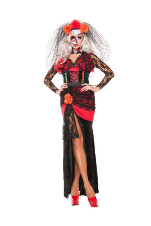 Sexy Starline Day Of The Dead Gown 3pc Costume S5128