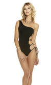Forplay Nevis Swimsuit Cutout Side w/ Lace Up Detail One Shoulder Monokini