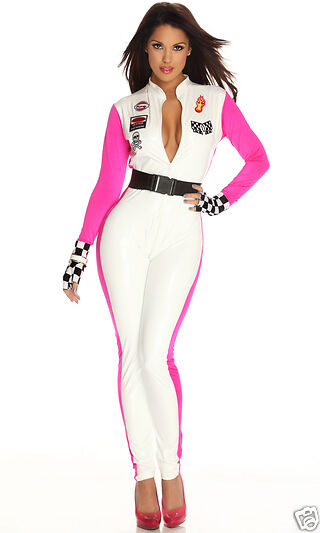 Sexy Forplay Seductive Speed Race Car Driver Jumpsuit Catsuit Costume 3pc 553433