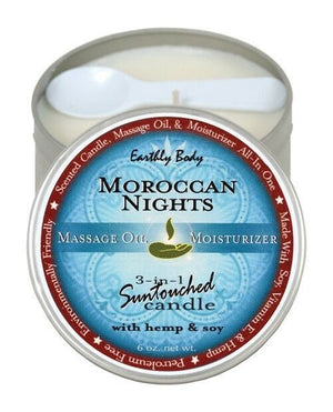 Earthly Body Round All-in-One Sunkissed Massage Candle ~ All natural w/ Hemp