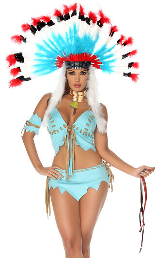 Forplay Native American Indian Tomahawk Hottie Blue Costume 4pc 553700