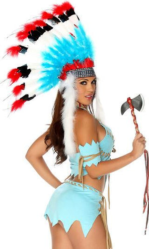 Forplay Native American Indian Tomahawk Hottie Blue Costume 4pc 553700