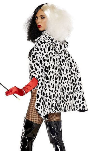 Sexy Forplay DeVilish Black & White Bodysuit Cruella Villain Costume 4pc 556505