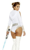Sexy Forplay Far Far Away Star Wars White Bodysuit Princess Leia 2pc Costume