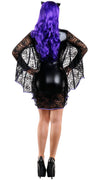 Sexy Starline Vamp Bat Black Wet Look & Lace Dress Costume S5820