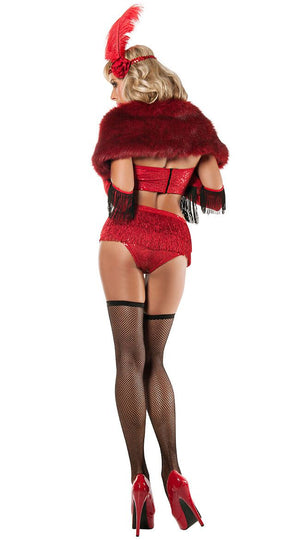 Sexy Starline Ruby Red Flapper Sequin & Fringe Costume S5808