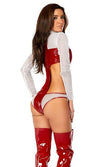 Sexy Forplay Nurse Me Red Vinyl & White Mesh Net Bodysuit Costume 2pc 555208