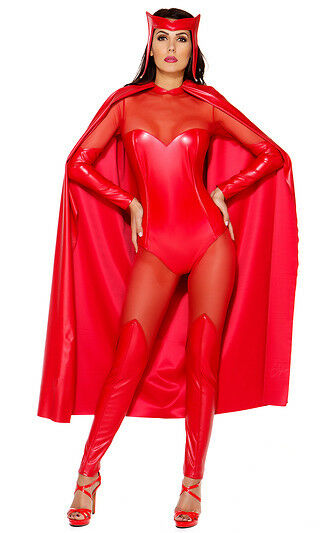 Forplay Fiery Force Superhero Marvel Comics Scarlet Witch Red Catsuit Costume