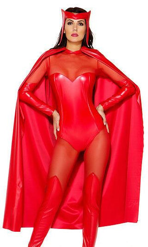 Forplay Fiery Force Superhero Marvel Comics Scarlet Witch Red Catsuit Costume