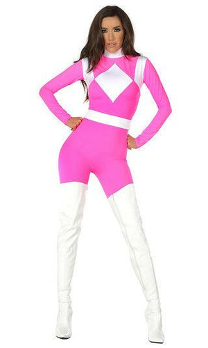 Forplay Supreme Pink Power Ranger Catsuit Superhero Costume 555258