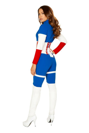 Roma 2pc American Commander Captain America Catsuit Costume 4852