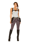 Roma Sexy Cyber Adventure Tomb Raider Lara Croft 5pc Grey Costume 4847