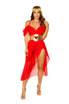 Roma Goddess Of Love Greek Cupid Red Dress 3pc Costume 4879