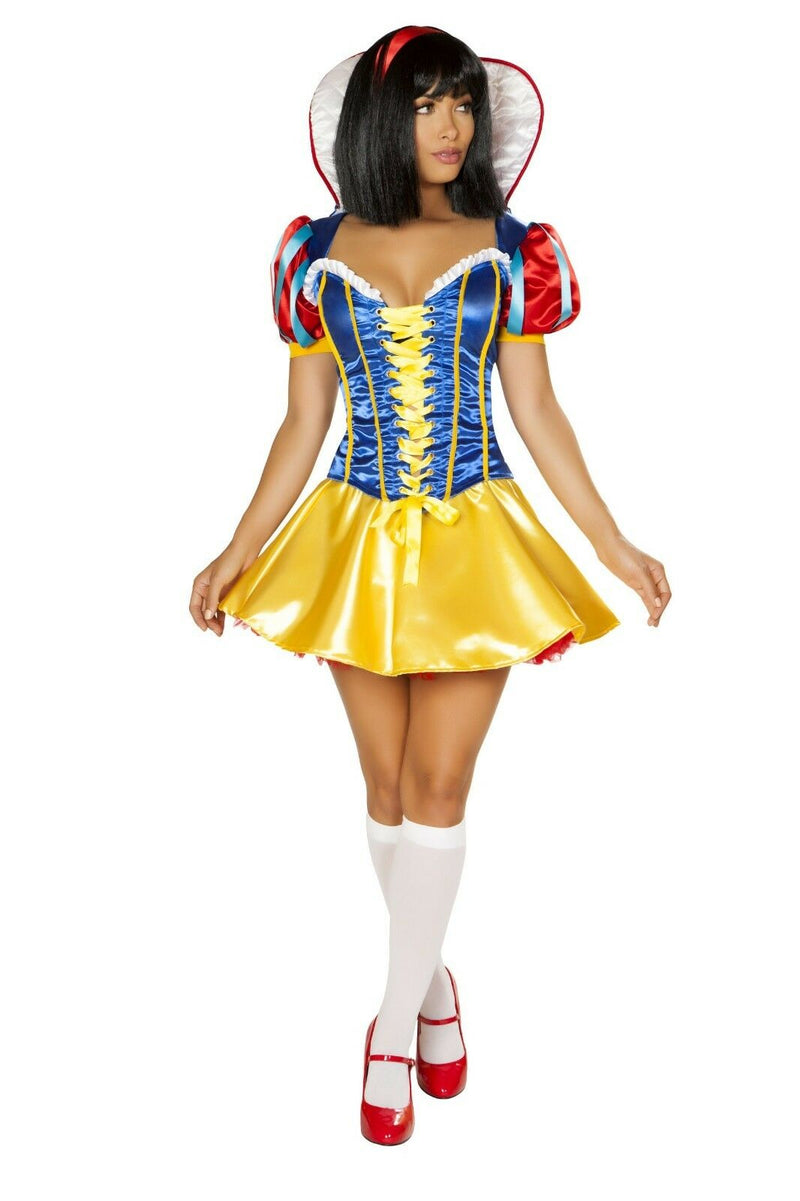 Roma 2pc Pure As Snow White Blue & Yellow w/ Corset Dress Deluxe Costume 4855