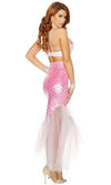 Forplay Sexy Dainty Dip Pink Mermaid Metallic Hologram Skirt & Bra Top Costume