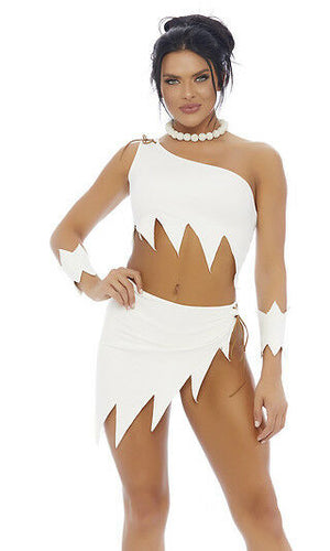 Sexy Forplay Bedrock Babe 4pc White Costume Wilma Flintstones 558763