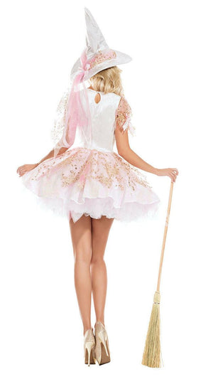 Sexy Party King White Magic Witch Pink & White Sequin Dress Deluxe Costume PK946