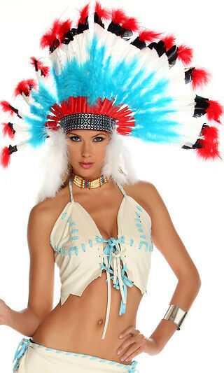 Forplay Native American Indian Chief Feather Headress Costume Accessory 993600